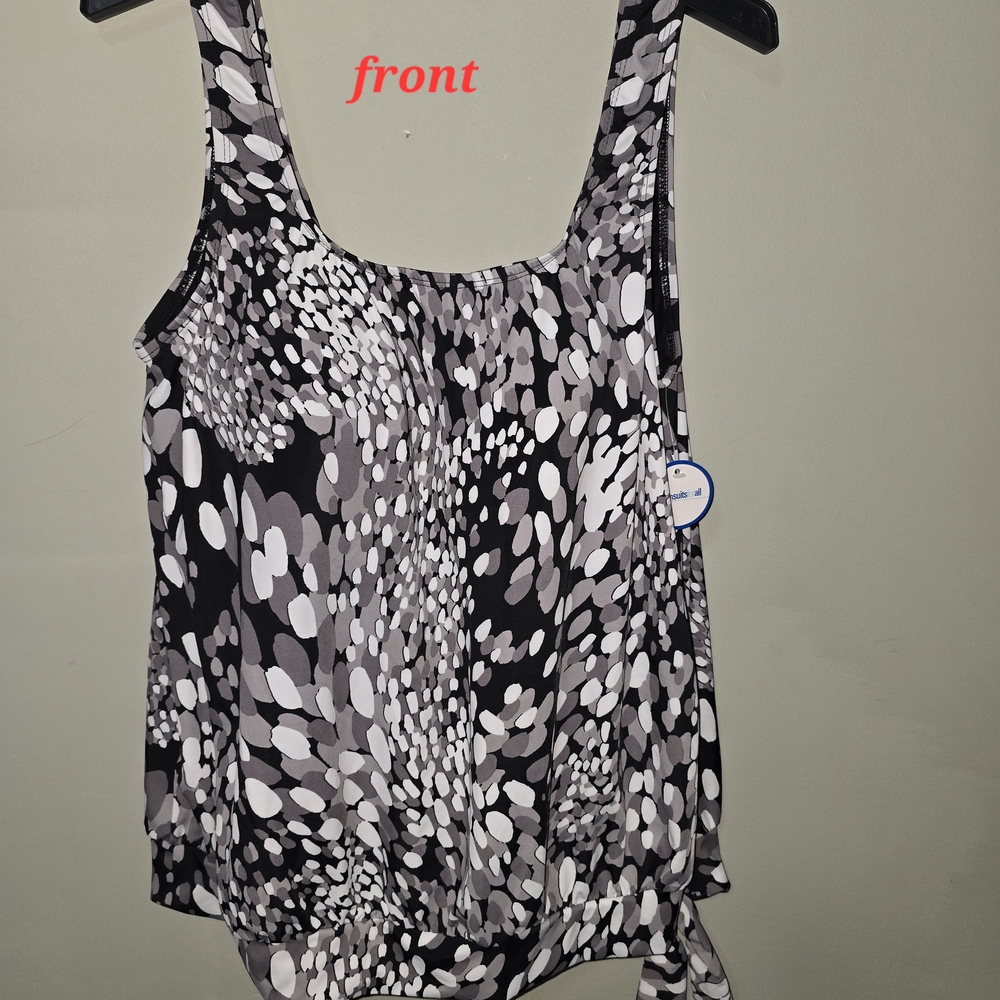 Swimsuits For All Black and White Tankini Top
